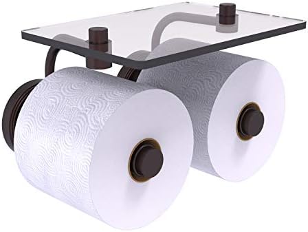 Držač toaletnog papira od 24 do 2 inča s 2 valjane staklene police, Antikna Bronca