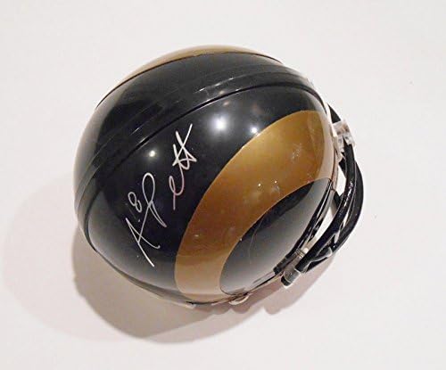Mini kaciga s autogramom Austina Pettisa i nogometnog kluba St. Louis Rams - NFL mini kacige s autogramom