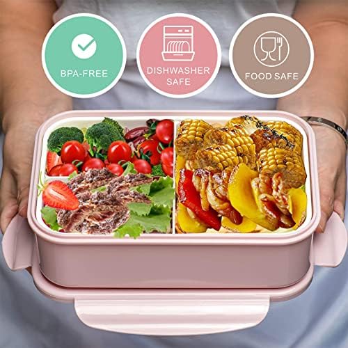 Bento box za odrasle ručak za ručak djeca odrasli nepropusni BPA bez 3-odjeljka za skladištenje hrane za blagovaonicu školu za piknik
