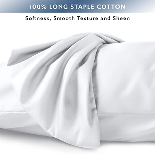 Standardna veličina čisti pamučni jastučnice Set od 2, 400 navoja Broj navoja Čvrsta omotnica Zatvaranje PECALE pamučne jastučiće