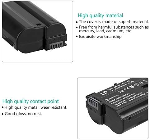 EN-EL15 Battery Pack, LP 2-Pack EN-EL15 EN EL15a Rechargable Li-ion Replacement Battery Compatible with Nikon D7500, D7200, D7100,