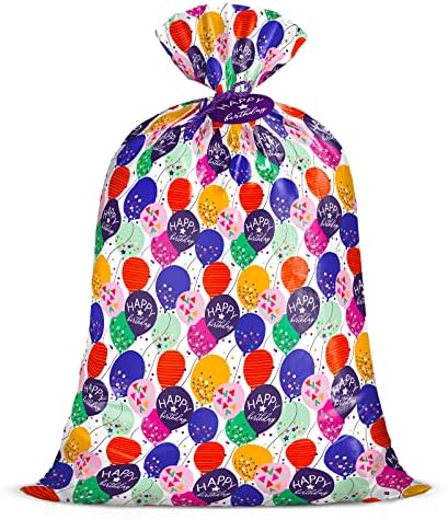 56 & 34; velika plastična rođendanska poklon vrećica-šareni balon s uzorkom konfeta za dječji tuš, dječje rođendane, zabave, proslave