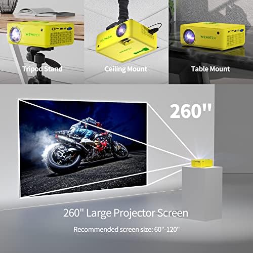 WiFi video projektor, Wewatch V10G Wireless prijenosni filmski projektor s Bluetooth Full HD 1080P podržani video kino Video projektor