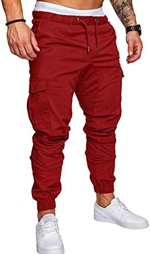 Kroivil muške ležerne hlače izvlačenje znoja za joggiranje tereta s džepovima joggeri dugi sport aktivni za muškarce u teretani hlače