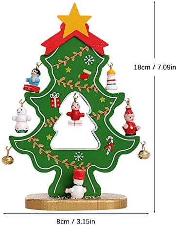 XIOS Umjetno božićno drvce DIY Mini božićno drvce radne površine Drveno ukrašavanje božićnog drvca Božićni ukras Set ukrasa za božićno