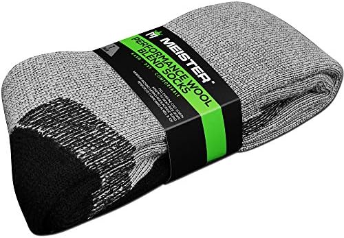 Meister Performance Wool Mješavina čarapa bez nanosa - topla, suha i udobna - Heather Grey