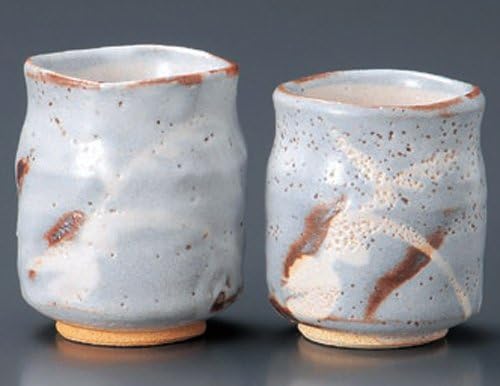 Grey-Shino 3inčovi par čaša čaša jiki japanski originalni porculan