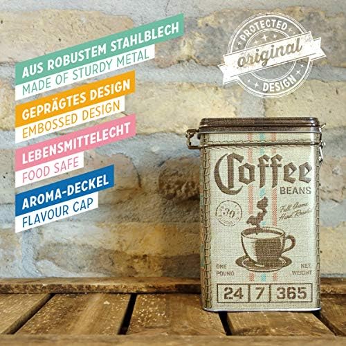 Retro vrećica za kavu u stilu nostalgije-ideja za poklon za ljubitelje kave, limenka s aromatičnim poklopcem, vintage dizajn, 1,3 litre