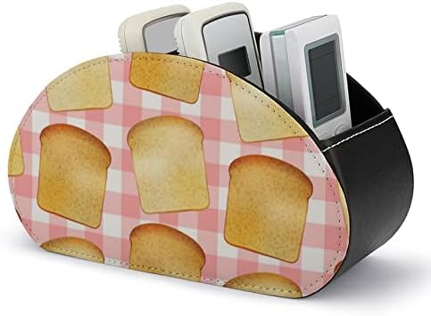 Svijetli ukusni tost za doručak kožni držač za daljinski upravljač s 5 odjeljaka Office Storage Box Desktop Ladica