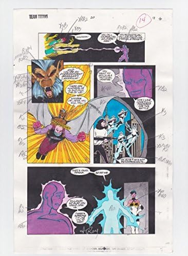 Tim titana 20 stranica 12 originalna ilustracija u boji za strip, s potpisom A. roi mech