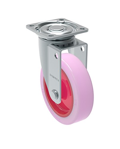 Schioppa, Glap 310 Citrus Pink, 3 Skretni kotač za ne-košar, kotač koji nije markirao polietilen, 90 lbs, ploča: 1-21/32 x 1-21/32