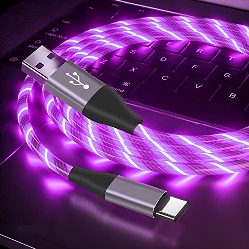 USB C kabel, 3A LED osvjetljavanje kabela za punjenje brzog punjača Tip C kabel kompatibilan sa Samsung Galaxy S21 S20 S10 S10E S9