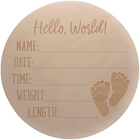 Veliki 6,5 -inčni znak najave World World Word - Savršeno za foto rekvizite i slike novorođenčadi