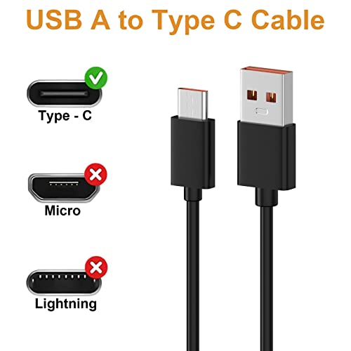 Toxaoii USB Type C punjač kabel za punjenje za Nebo Omni 2K 2000, Slyde King 2K 500, 12k, Luxtreme, Trunite T2 TT20 TC20 V2 Catapult
