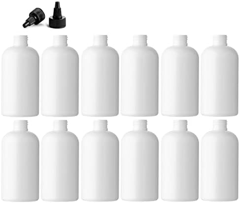 Okrugle boce od 8 unci Boston, plastika za kućne ljubimce prazno punjenje BPA, s crnim gornjim kapicama