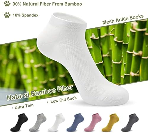 Ženske mrežaste čarape bambusove ljetne hladne čarape meke ultra tanke čarape s niskim izrezom 5 parova, 4-8/9-11