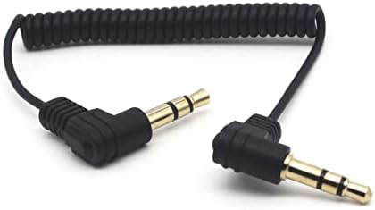 RIIPOO namotani 3,5 mm audio kabel - 2 -pack 30cm mini namotani kabel za slušalice od 3,5 mm, 90 stupnjeva 1/8 3,5 mm TRS Jack mužjak