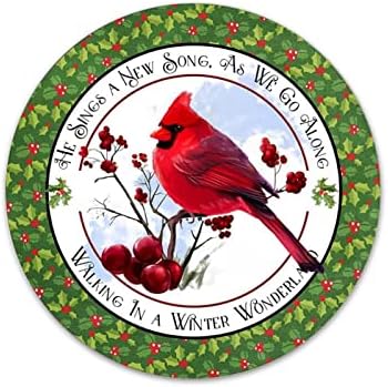 Pjeva novu pjesmu Kardinal Sign za božićne vijence 9 centimetara okrugli metalni znakovi znakovi Obiteljski znakovi kardinalni božićni
