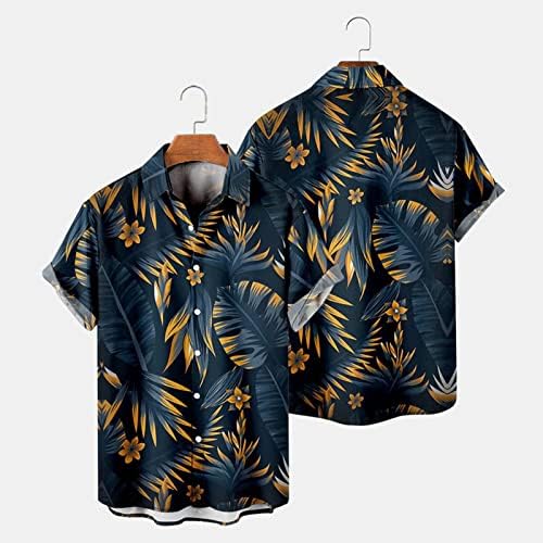 ZDDO muške havajske košulje gumb dolje dolje kratki rukavi ljetni geometrija otisak opuštena košulja za fit vintage aloha plaže vrhovi