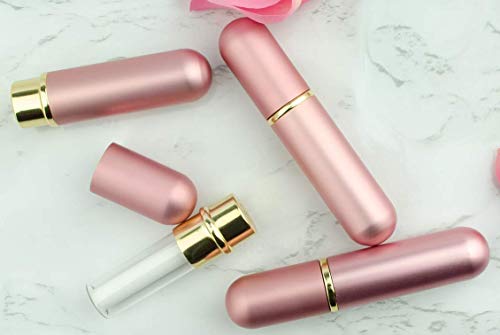 Grand Parfums Eterično ulje Osobno za punjenje nosnih aluminijskih i staklenih inhalatora s pamučnim fitima, mat ružičastim, zlatnim,