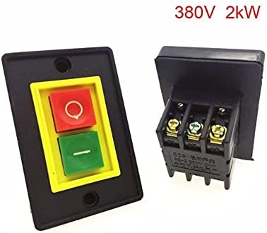 UNCASO AC 380V 2KW Red Green 2-pozitin I/O start zaustavite prekidač gumba 7,3 x 4,8 x 4
