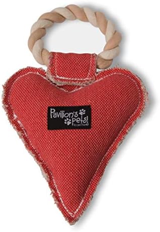 Tvrtka za poklon od paviljona 45610 Paviljon's Pets-Red Srce u obliku srca i konopca psa škljocna igračka-i woof vas