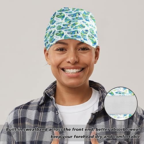 HJNXIMO podesiva radna kapa s gumbom, znoj biljke, čipkaste kape za žene i muškarce