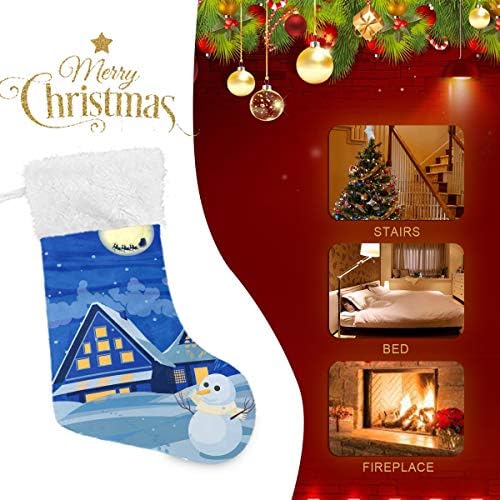 Pimilagu Božićni snjegović nosi šal božićne čarape 1 pakiranje 17.7 , viseće čarape za božićni ukras