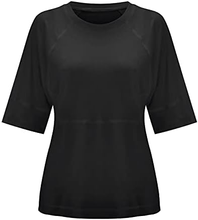 Kawaii Basic Casual majica za tinejdžersku djevojku Ljetna jesen 3/4 Bell Sleeve Crew vrat labavi fit Tops majice Womens Qz