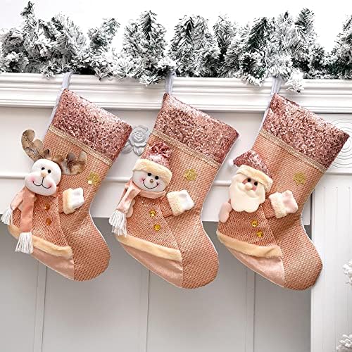 Ukrasi božićna šljokica stabla vrećica čarapa ružičasti poklon božićni ukrasi božićno vitraže organizator