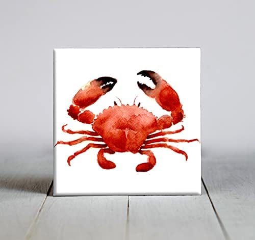 Crab akvarel umjetnička ukrasna pločica