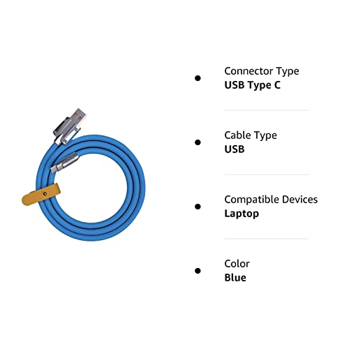 Recyphi Chubby 1,0-USB kabel za punjenje kabela usb za tip C izdržljive debele gumene futrole plava 3,3ft, laptop
