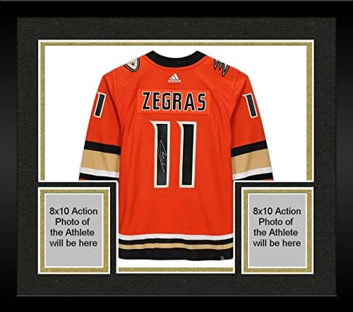 Uokvireni Trevor Zegras Anaheim Ducks Autografirani 11 Orange Adidas Autentični dres - Autografirani NHL dresovi