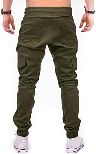 Uofoco teretne hlače modna solidna boja muški sportski zavoj u boji casual labave trenirke za crtanje hlača s džepom