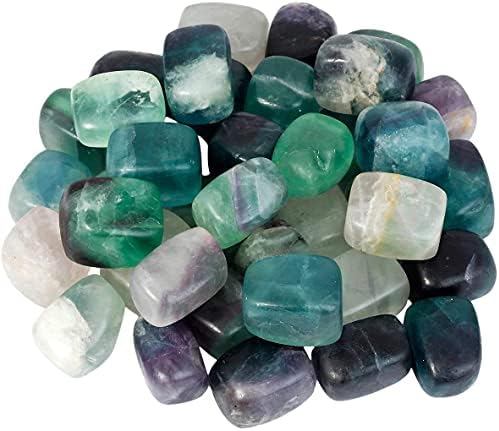 Aadhya wellness srušio se prekrasno srušeno kamenje kamena polirani kristali zacjeljivanje reiki čakra i wicca fluorit 1 lb