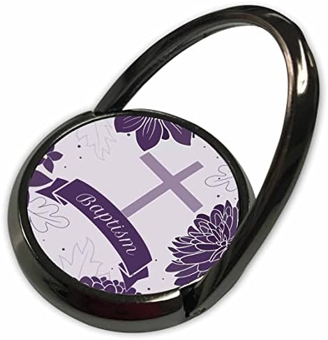 3Drose Big Bold Plum Purple cvijeće s kršćanskom križnom djevojčicom. - Telefonski prstenovi