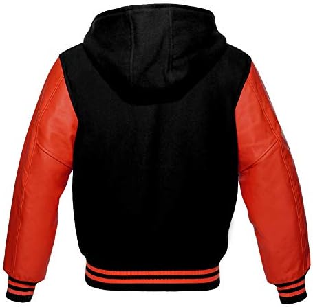 Lishow Fashion Varsity Hoodie jakna za bejzbol Letterman Bomber School of Premium vune i prave crvene kožne rukave