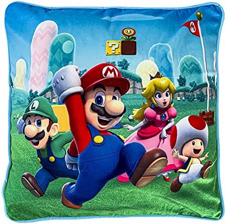Franco Kids posteljina mekanog ukrasnog jastuka, 15 u x 15 in, Super Mario