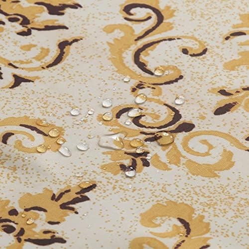 Rumagi Royal Tiskani žuti Damask Poliester Poliester vodootporna tkanina Zlatna seoska zavjesa, crvena i burgundska vintage zavjesa