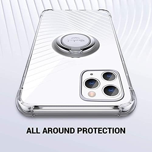 Silverback dizajniran za naslovnicu iPhone 12 Pro Max, prozirna torbica za iPhone 12 Pro Max s kružnom postoljem, sigurnosni soft амортизирующий