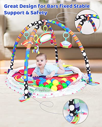 Siairo Jumbo Baby Activity teretana Presavijanje baby play teretana igra se mat s loptom i visećim mobitelima, okolna mreža za novorođenče,