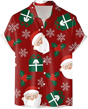 WYBAXZ 2022 Božićni muškarci casual kratki rukav jesen zima božićni 3d tiskane košulje modne gornje bluze košulje aktivne