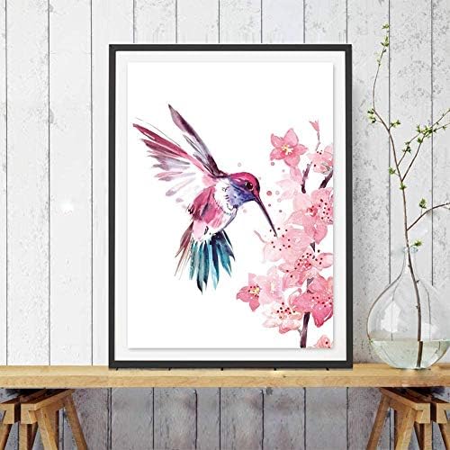 Crpbku kupaonica hummingbird citat art printins dekor set od 2 hummingbirds na plakatu sakura wall art, cvjetajući cvjetanje art for