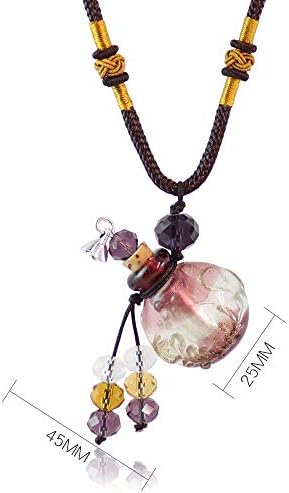 1pc Murano staklena ogrlica Ogrlica okrugla boca s esencijalnim uljem privjesci parfemi parfemi i mirisi za žene za žene