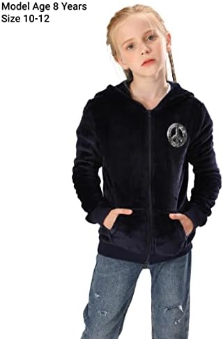 V. & Grin Girl Zip Up Hoodie Twiebirt meka nejasna jakna s runom s džepom za djevojke 5-16 godina