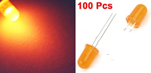 UXCELL A14081900UX0633 100 X RUND 5 mm glava LED narančaste svjetlosti emitiranje dioda