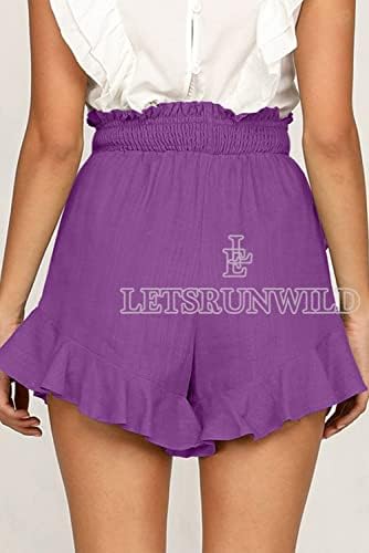 LetSrunwild ženska mini suknja Skort ruffle trendi plaža pamuk pamuk visoki struk protok kratkih hlača za ljeto