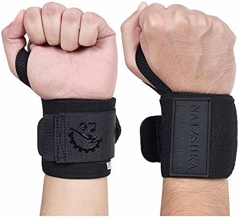 Natzshka Power Wrist Wrist za dizanje utega - 18 Premium omote s petljom palca i podrška za zglobove - maksimizirajte prianjanje i