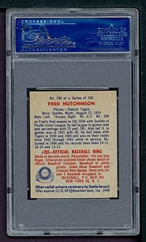1949. Bowman 196 Fred Hutchinson Detroit Tigers PSA PSA 7.00 Tigrovi