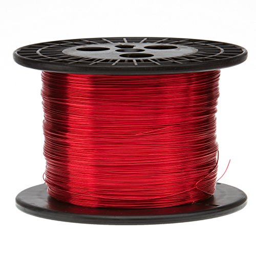 Magnetska žica od 16 inča, bakrena emajlirana žica, 16 inča, 5,0 lbs, duljina 631 inča, promjer 0,0520 inča, crvena